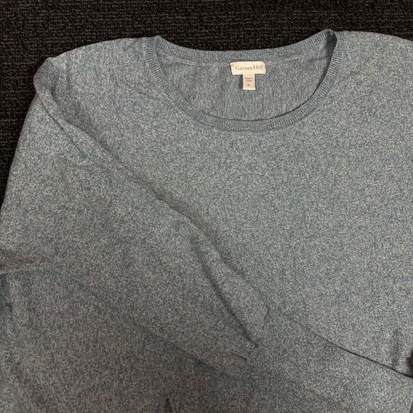Garnet Hill Womens Sweater Organic Cotton Blue Heathered Kangaroo Pocket Size XL - Picture 4 of 7